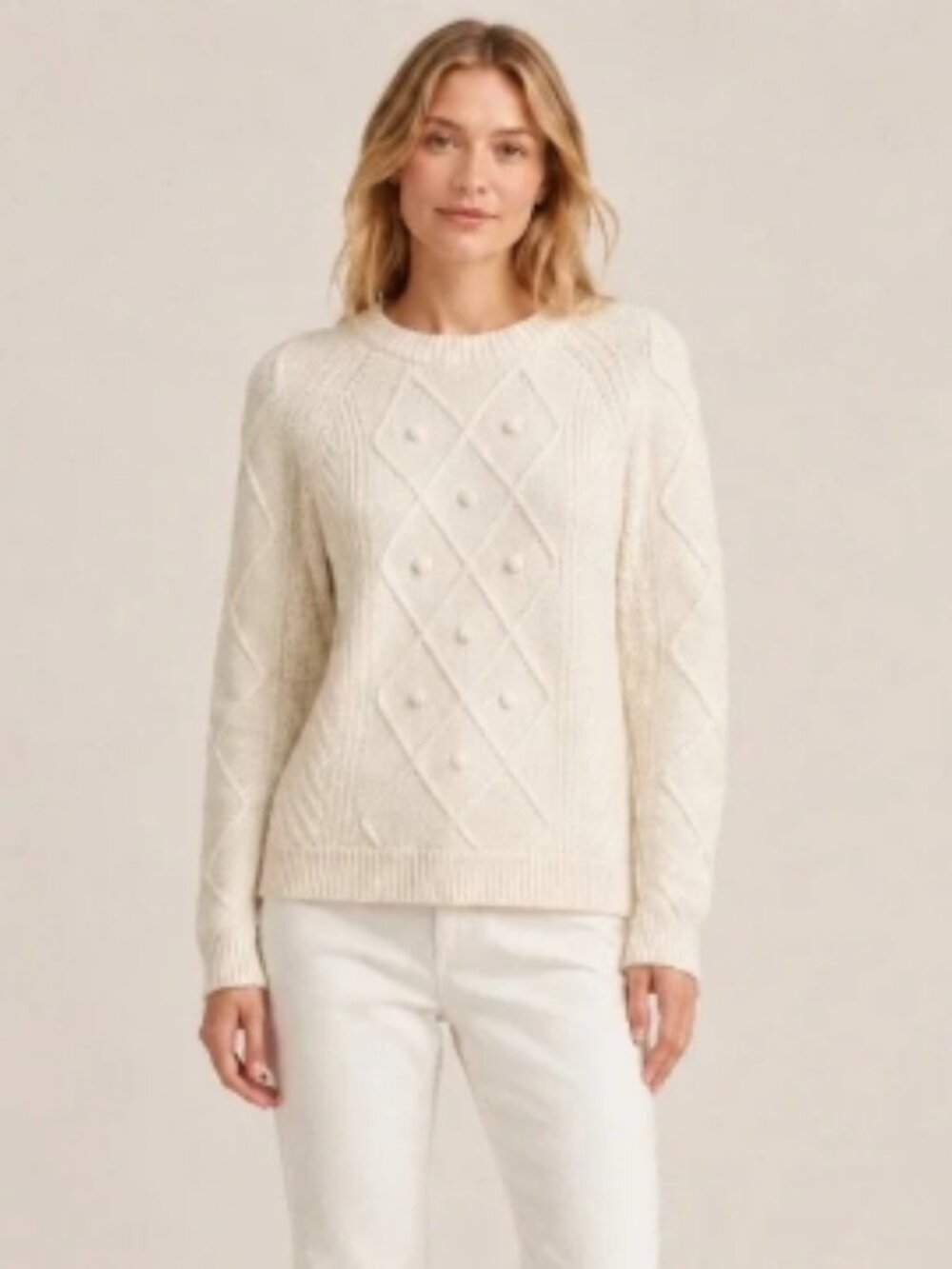 Like New! J Crew 100% Wool Cable Bobble Knit Chunky Pullover Sweater XXS